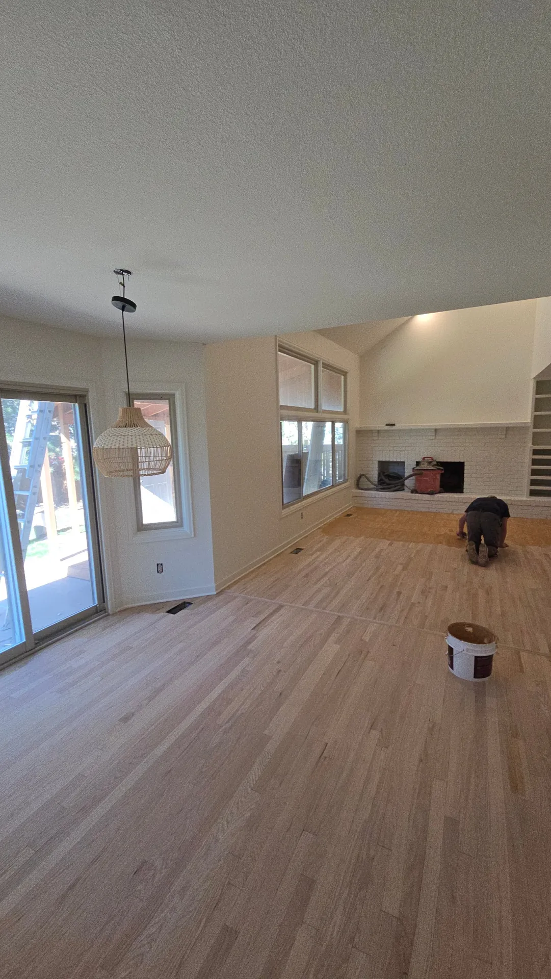 Hardwood floors being refinished in a rental unit in Golden, CO