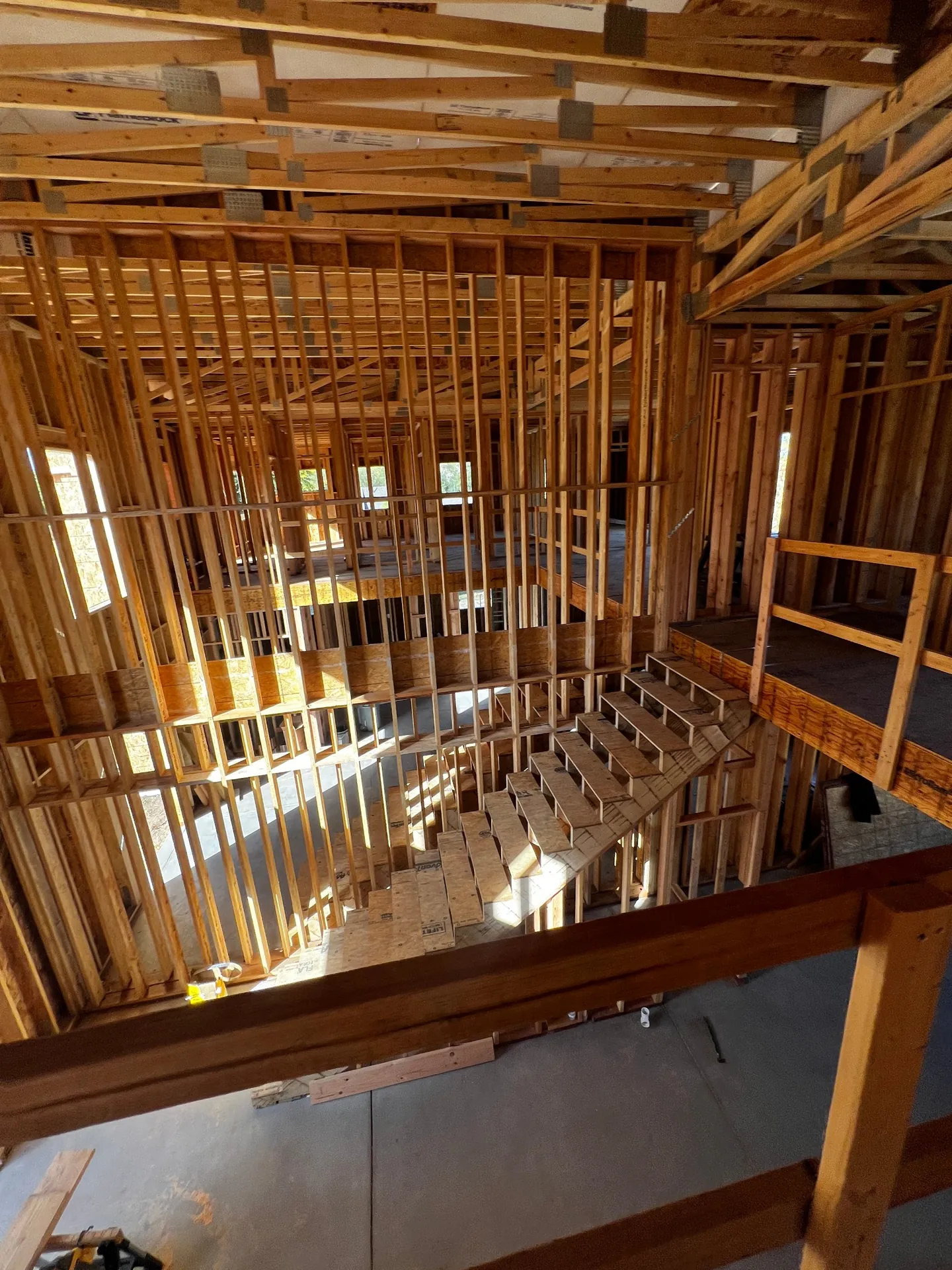 Wall and stair framing during construction in Golden, CO