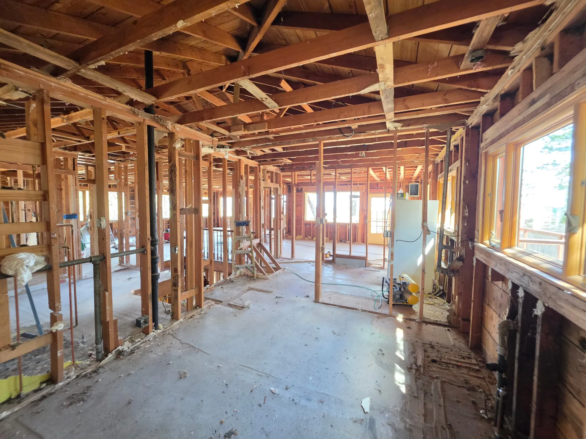 Interior framing opened up while planning an accessory dwelling unit in Golden, CO